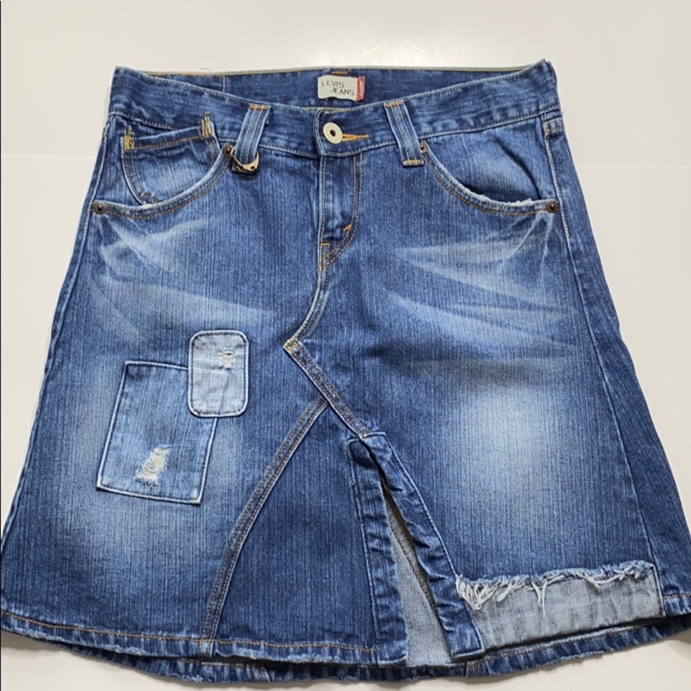 Levi’s Jeans Patchwork Skirt Size 7 - image 2